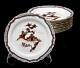 Royal Worcester Japanese Motif Porcelain Luncheon Plates 9 10pc Set Antq 19th C