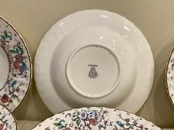Royal Worcester Kashmir Pattern Rimmed Soup Bowls Set of 9