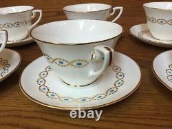 Royal Worcester Lavalliere Footed Cups & Saucers (6 Sets) Excellent