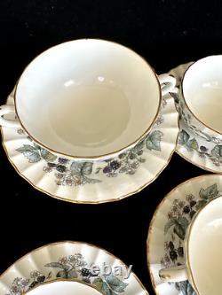 Royal Worcester Lavinia Cream soup cups and saucers set Bone China england