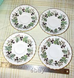 Royal Worcester Lavinia White New Set of 4 Soup Cups & Saucers