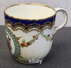 Royal Worcester Marwick Family Crest Gold Encrusted Demitasse Cup & Saucer, 1909