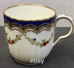 Royal Worcester Marwick Family Crest Gold Encrusted Demitasse Cup & Saucer, 1909