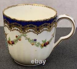 Royal Worcester Marwick Family Crest Gold Encrusted Demitasse Cup & Saucer, 1909