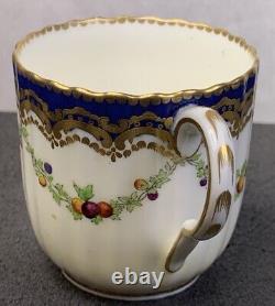 Royal Worcester Marwick Family Crest Gold Encrusted Demitasse Cup & Saucer, 1909