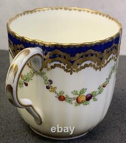 Royal Worcester Marwick Family Crest Gold Encrusted Demitasse Cup & Saucer, 1909