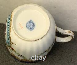 Royal Worcester Marwick Family Crest Gold Encrusted Demitasse Cup & Saucer, 1909