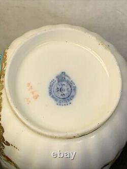 Royal Worcester Marwick Family Crest Gold Encrusted Demitasse Cup & Saucer, 1909