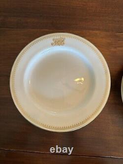 Royal Worcester Monogrammed LWB Fine White China With Gold Trim Dinnerware Set