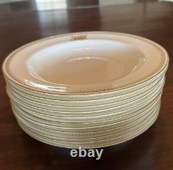 Royal Worcester Monogrammed LWB Fine White China With Gold Trim Dinnerware Set