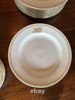 Royal Worcester Monogrammed LWB Fine White China With Gold Trim Dinnerware Set