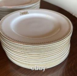 Royal Worcester Monogrammed LWB Fine White China With Gold Trim Dinnerware Set