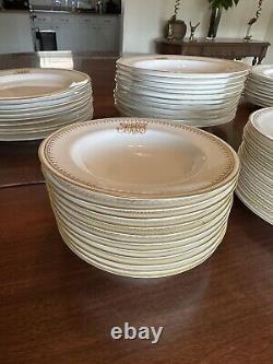 Royal Worcester Monogrammed LWB Fine White China With Gold Trim Dinnerware Set