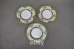 Royal Worcester Orlando 71613-4 Blue Trim Bread and Butter Plates Yellow set 12