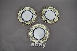 Royal Worcester Orlando 71613-4 Blue Trim Bread and Butter Plates Yellow set 12