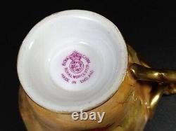 Royal Worcester Painted Fruit Gold Cup and Saucer Albert Shuck Antique