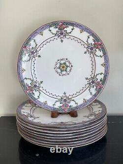 Royal Worcester Pattern C662 Pink Roses Baskets Design Dinner Plates