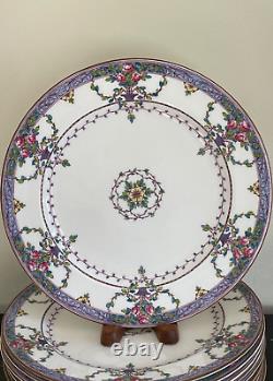 Royal Worcester Pattern C662 Pink Roses Baskets Design Dinner Plates