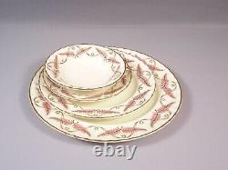 Royal Worcester Pink FERNCROFT DINNER SET England Bread Salad Plates Bowls