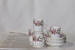 Royal Worcester Pomona Demitasse Cup & Saucer Set Of Seven And One Extra Cup