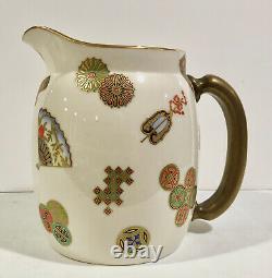 Royal Worcester Porcelain Cider Pitcher Set, Japonesque, Hand Painted