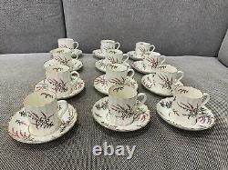 Royal Worcester Porcelain Dunrobin Pattern Set of 12 Demitasse Cups & Saucers