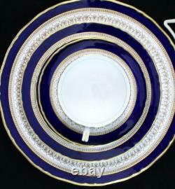 Royal Worcester REGENCY BLUE (WHITE) 5-Piece Place Setting GREAT CONDITION