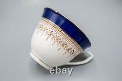 Royal Worcester Regency Blue 7 Tea Cup & 6 Saucers FREE USA SHIPPING