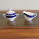 Royal Worcester Regency Blue Cream & Sugar withLid, MINT Condition, FREE SHIPPING