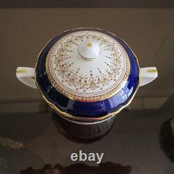 Royal Worcester Regency Blue Cream & Sugar withLid, MINT Condition, FREE SHIPPING