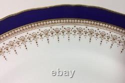 Royal Worcester Regency Blue Dinner Plates 10 7/8 Cobalt Blue Gold Rim Set Of 6