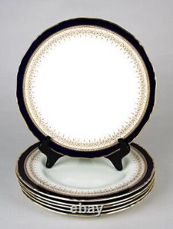 Royal Worcester Regency Blue Dinner Plates Set of 6 Vintage England