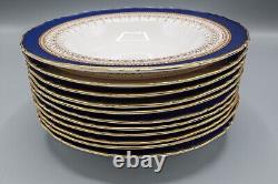 Royal Worcester Regency Blue Rimmed Soup Bowls Set of 11- 8 FREE USA SHIPPING