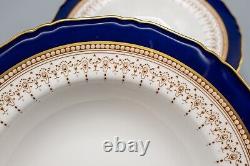 Royal Worcester Regency Blue Rimmed Soup Bowls Set of 11- 8 FREE USA SHIPPING