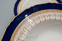 Royal Worcester Regency Blue Rimmed Soup Bowls Set of 11- 8 FREE USA SHIPPING