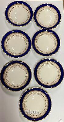 Royal Worcester Regency Cobalt Blue Berry Bowls Set of 7
