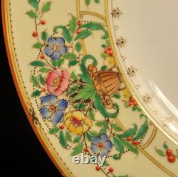 Royal Worcester Riviera 4 Dinner Plates 10 1/2 Hand Painted Raised Enamel 1928