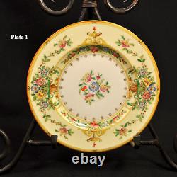 Royal Worcester Riviera 7 Bread & Butter Plates Hand Painted Raised Enamel 1929