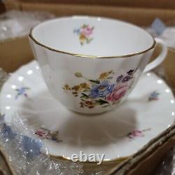 Royal Worcester Roanoke 20 Piece Set Plates Cups Floral Pattern China JH1756