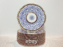 Royal Worcester Royal Lily rare scalloped edges dinner plates, set of 12, FAB