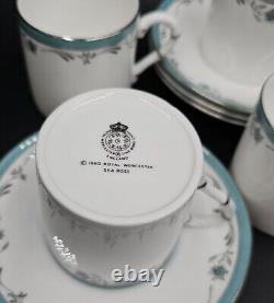 Royal Worcester SEA ROSE Set/4 Demitasse Cup & Saucer Sets MINT HTF Bone China