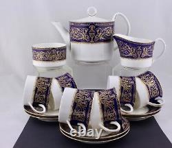 Royal Worcester Sandringham Cobalt Blue 15pc Tea Set Mint