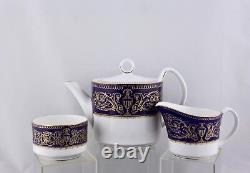 Royal Worcester Sandringham Cobalt Blue 15pc Tea Set Mint