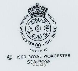 Royal Worcester Sea Rose Fine Bone China 56 pc Set, England Discontinued