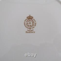 Royal Worcester Set Of 4 Bone China REGENCY Blue & Gold Dinner plate 10 3/4