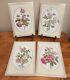 Royal Worcester Set x4 Porcelain Wall tile plaques The Worcester Rose Collection