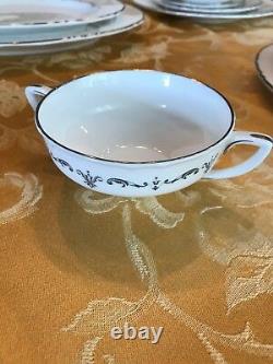 Royal Worcester Silver Chantilly English Bone Fine China setting for 12 + more
