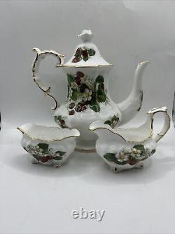 Royal Worcester Spode Hammersley Bone China Strawberry Ripe Coffee Pot Set