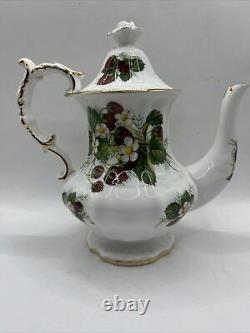 Royal Worcester Spode Hammersley Bone China Strawberry Ripe Coffee Pot Set