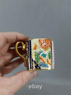 Royal Worcester Tiffany & Co Imari Floral & Gold Demitasse Cup & Saucer C. 1879